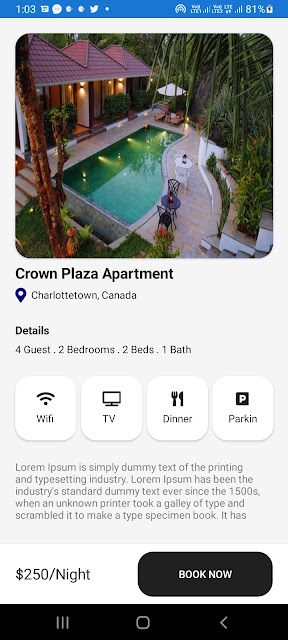 Hotel UI Design using xamarin form