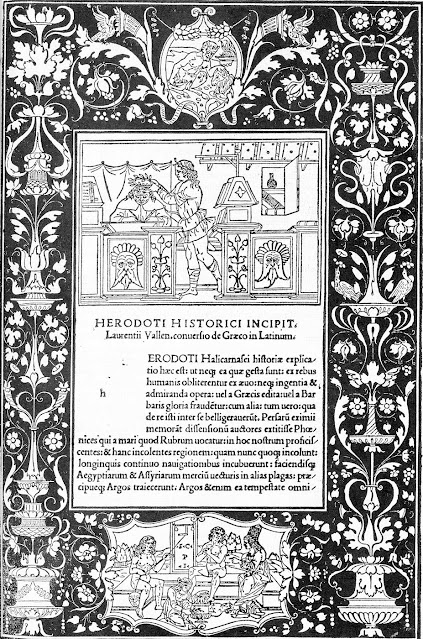 Страница-посвящение версии «Историй» греческого историка Геродота 1494 года