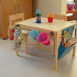 Latt table equipped