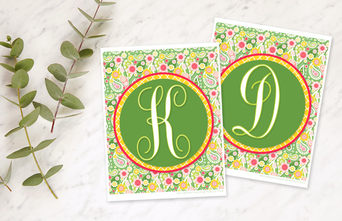 Lily Pulitzer Monogram Printables