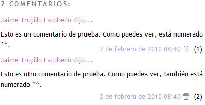 Numerando los comentarios del blog, numerar los comentarios en blogger.