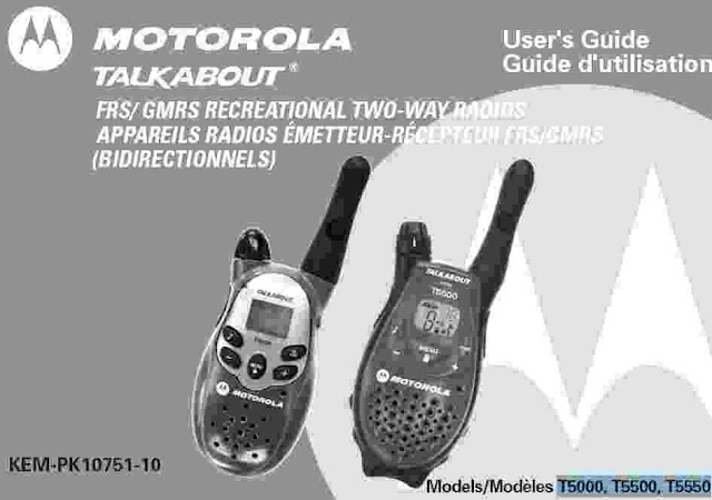 Download Motorola Talkabout T5000 Manual PDF