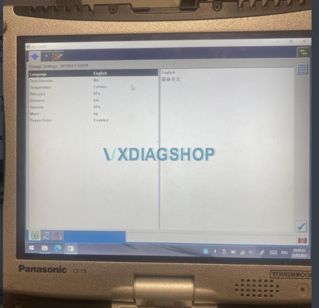 vxdiag ford ids cannot change language
