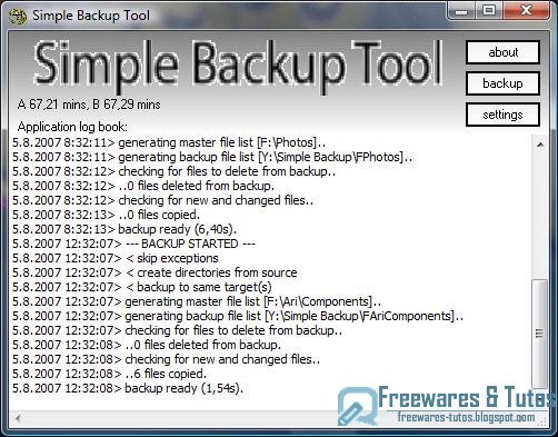 Simple Backup Tool : la sauvegarde simplifiée