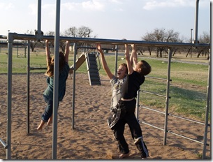 Part of the day is excersizing the kids after the long drive, and what better way to do it than with Gladiator challenges.