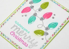 Sunny Studio Stamps: Merry Sentiments Holiday Lights Christmas Card by Stephanie Klauck.