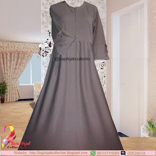 Gamis Misbee Abu-abu Lengan Terompet Warna Senada