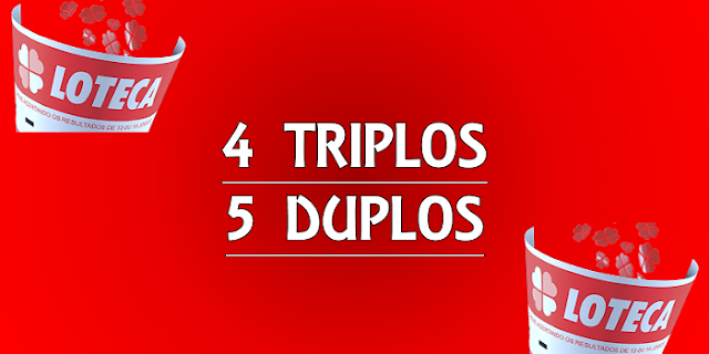 Desdobre loteca 4 triplos e 5 duplos em 9 jogos