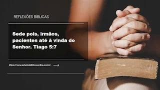 Sede pois, irmãos, pacientes até à vinda do Senhor. Tiago 5:7