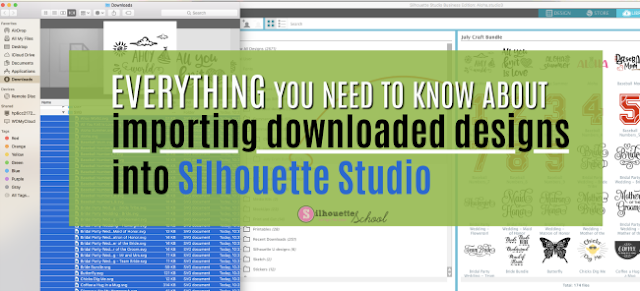 Silhouette Studio v4, bulk importing, bulk import silhouette studio designs