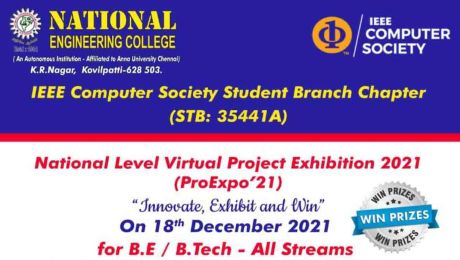 National Level Virtual Project Exhibition 2021 (ProExpo’21) - IEEE CS SBC