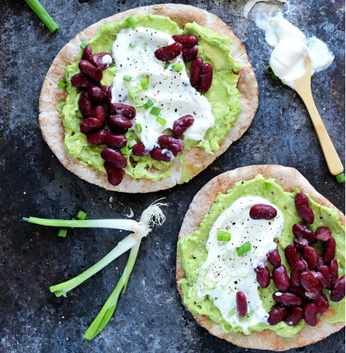 TOASTED AVOCADO AND BEAN PITAS #vegetarian #yummy #avocado #mushroom #easy