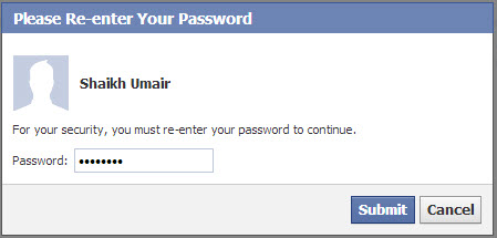 Re-enter-facebook-password