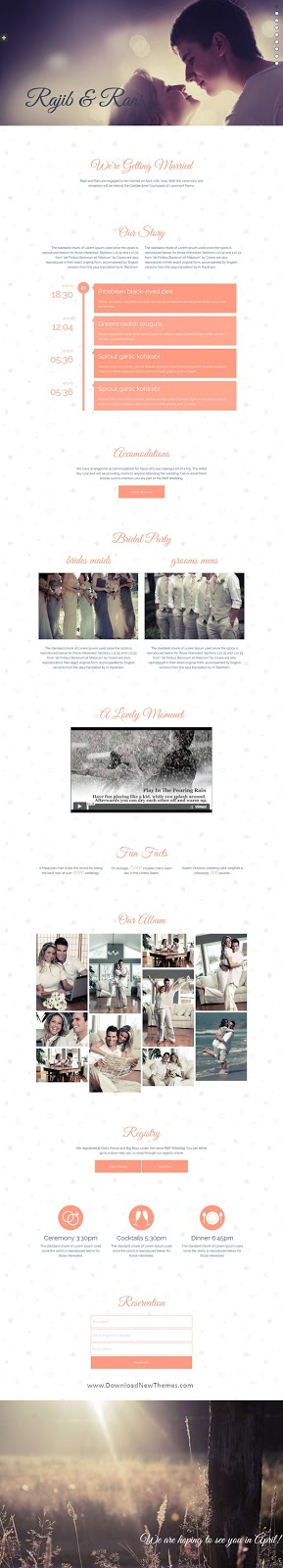 Single Page Wedding Template 