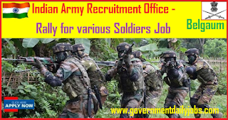 Indian Army Recruitment Rally 2018 Online Soldiers Application Form in Raichur