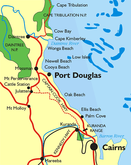 Map of Daintree Rainforest-Daintree Rainforest, Queensland