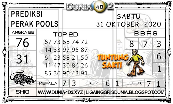 Prediksi Togel PERAK DUNIA4D2 31 OKTOBER 2020