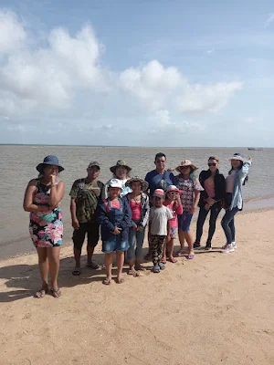 "Shachem Lieuw and friends at Braamspunt Suriname"