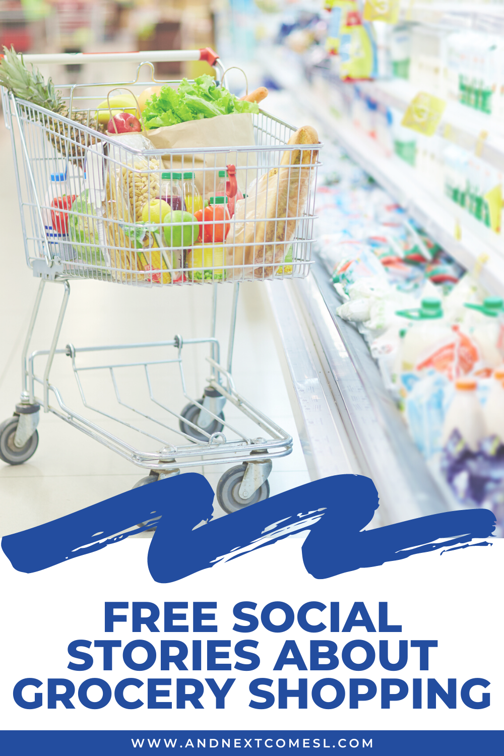 Free social stories about grocery shopping for kids, teens, and adults