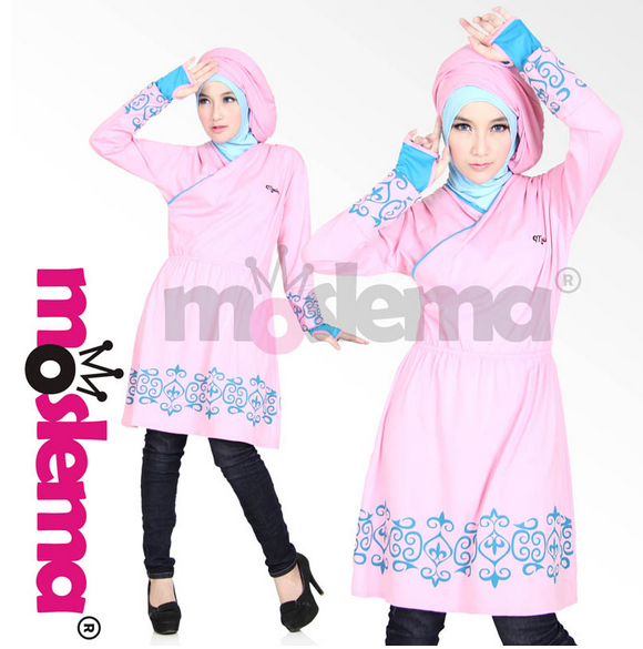 Model Baju Muslim Wanita Bahan Kaos Terbaru 2019
