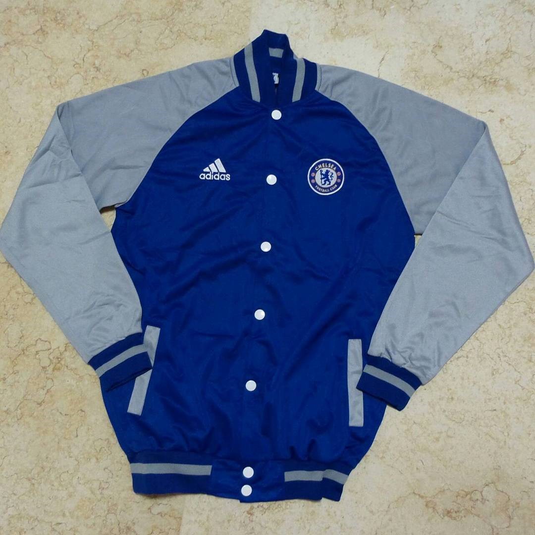 Jual Jaket Baseball Adidas Chelsea Warna Biru Abu Abu Terbaru Musim