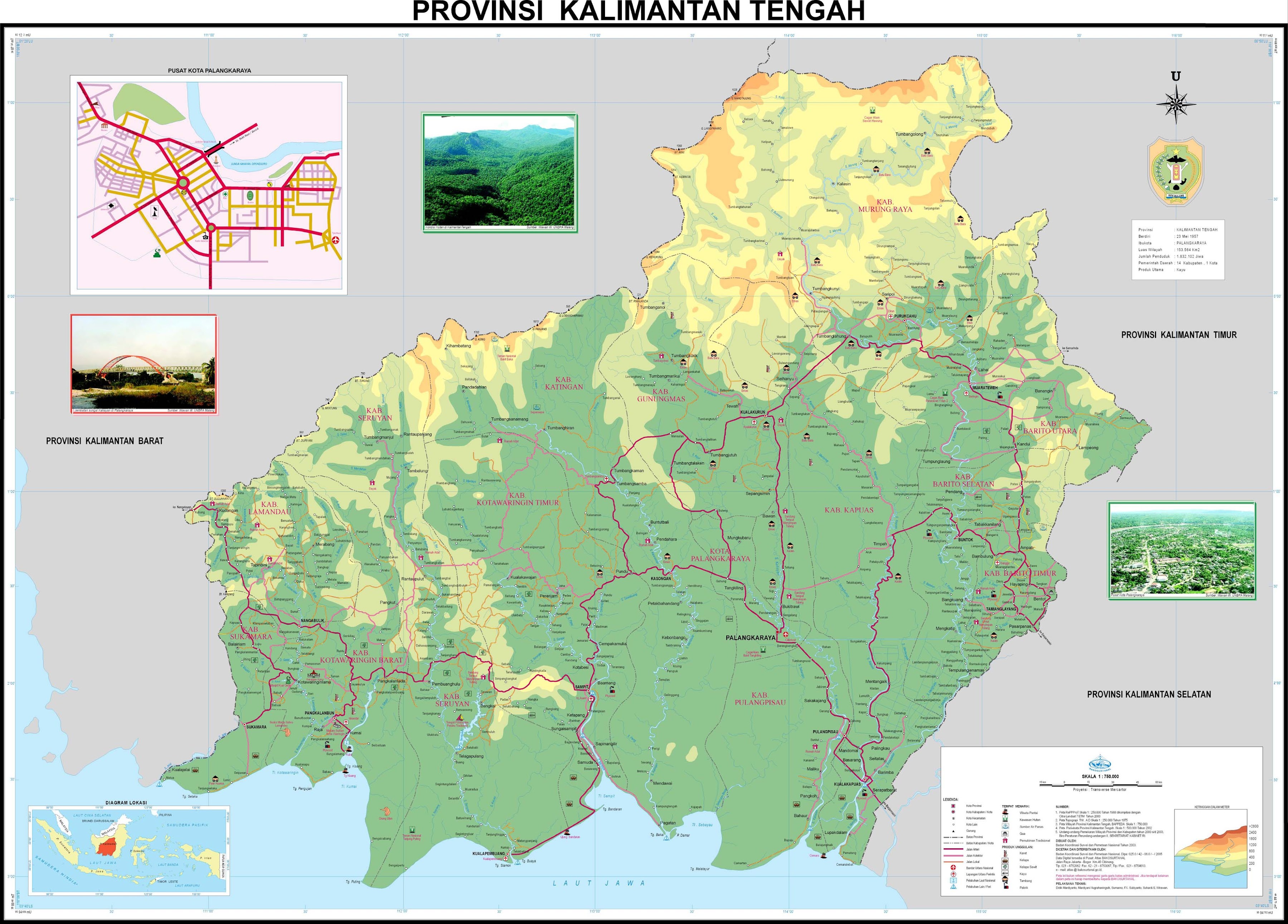 Peta Kota Peta Kalimantan Tengah 