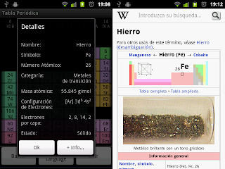 Captura de PeriodicTable con informacion ampliada de Wikipedia