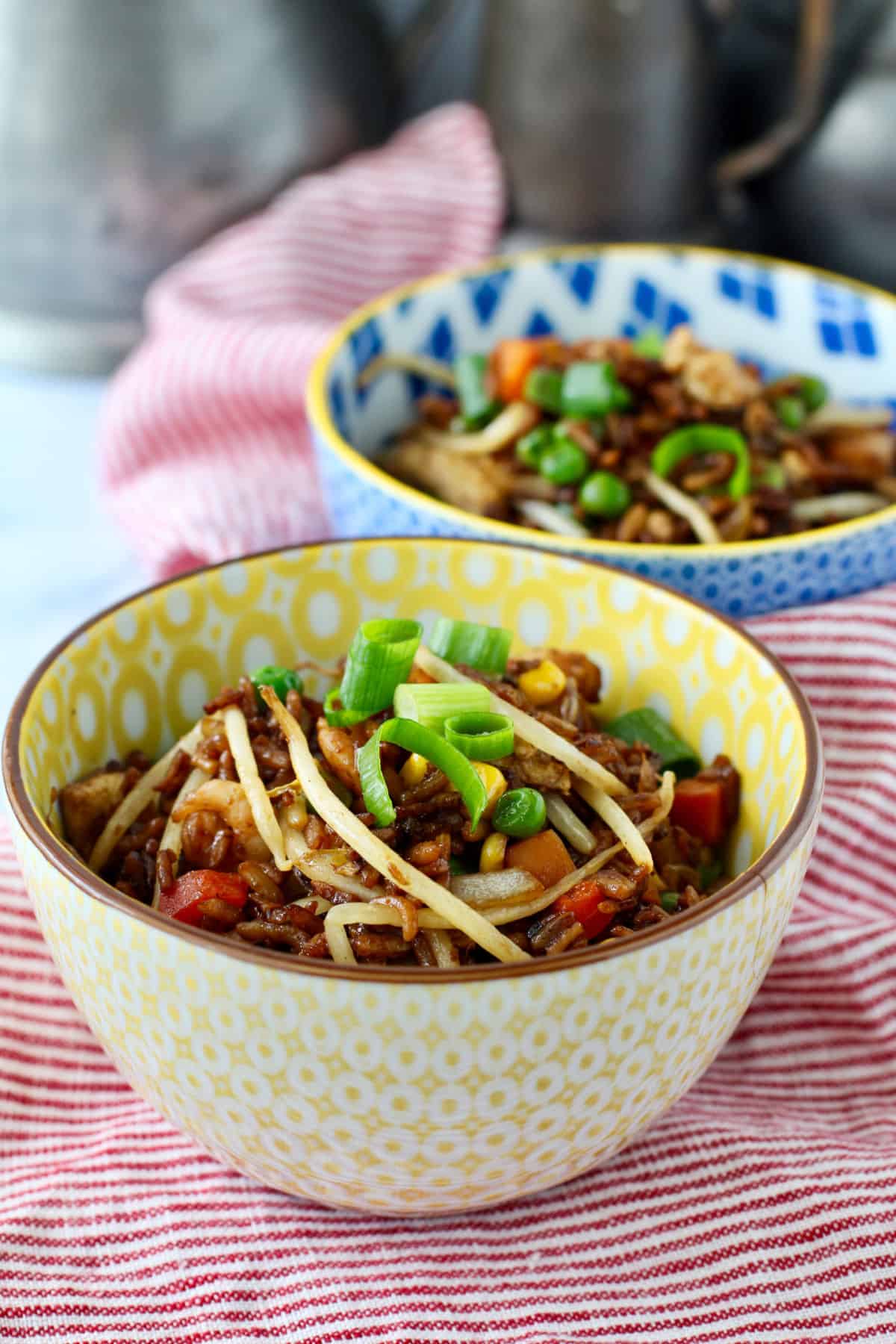 Chinese Cuban Fried Rice in small bowls.