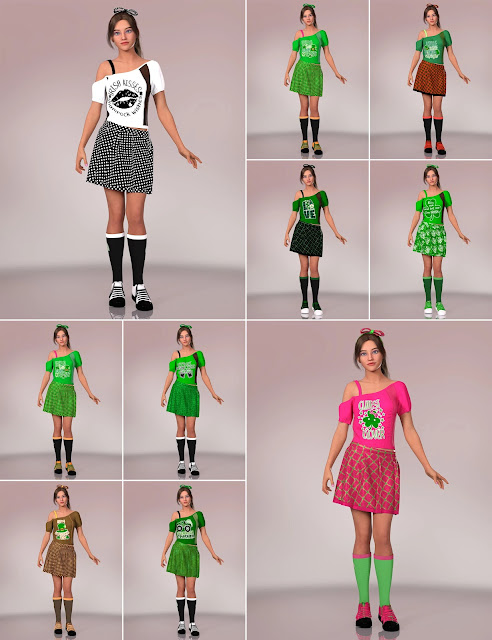 Celebrate St. Patrick's Day in Style with the dForce Lucky Irish Outfit for Genesis 9