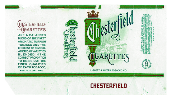 Chesterfield packaging 1912