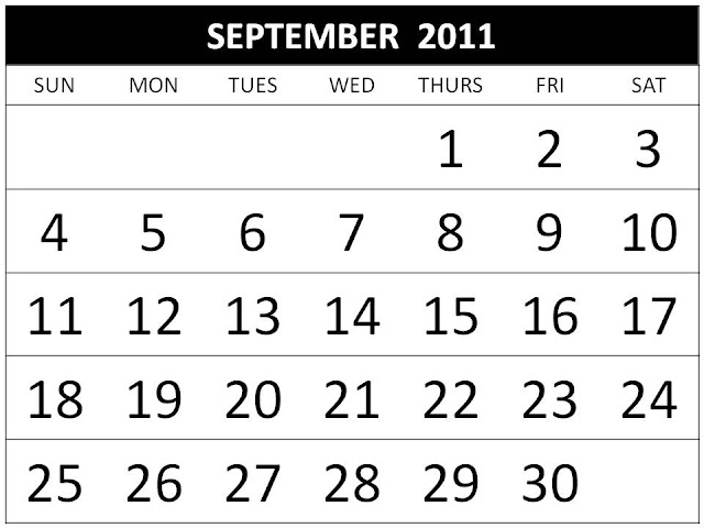 2011 calendar template. september 2011 calendar