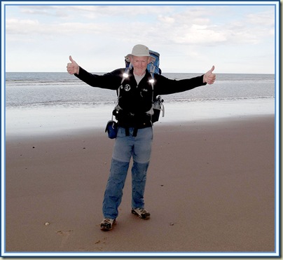 Finishing the 2010 TGO Challenge on the beach north of Montrose