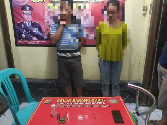 Lagi, Tim Gabungan Polres Dompu Ringkus Sepasang Pria dan Wanita Pemilik Shabu