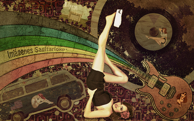 Fondo de pantalla Pin Up: Music Sailor | Retro Vintage | Wallpaper