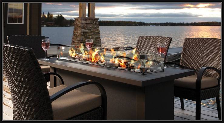 dining table with fire pit in middle menards