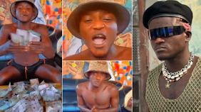 Singer Portable cries out after being sprayed dummy currencies [video]