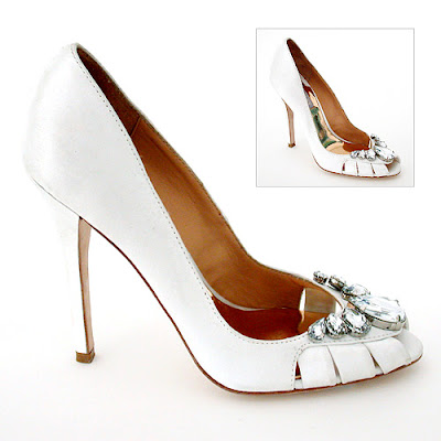 Wedding Shoes Gwenyth Peep Toe Sling with Rhinestones.