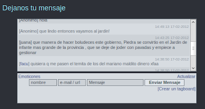 Opiniones en la página de la radio local.-