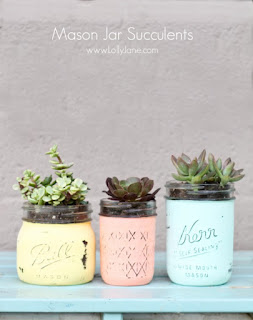 tutorial diy mason jar succulent planters