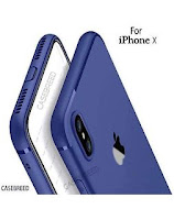 CASEBREED iPhone X Case Soft Silicon Scrub Matte Finish with Anti Dust Plugs All Sides Protection Back Case Cover for iPhone X - (Blue)