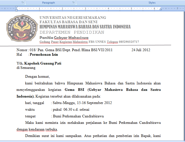 Contoh Surat Contoh Surat Berita Acara  Service Laptop