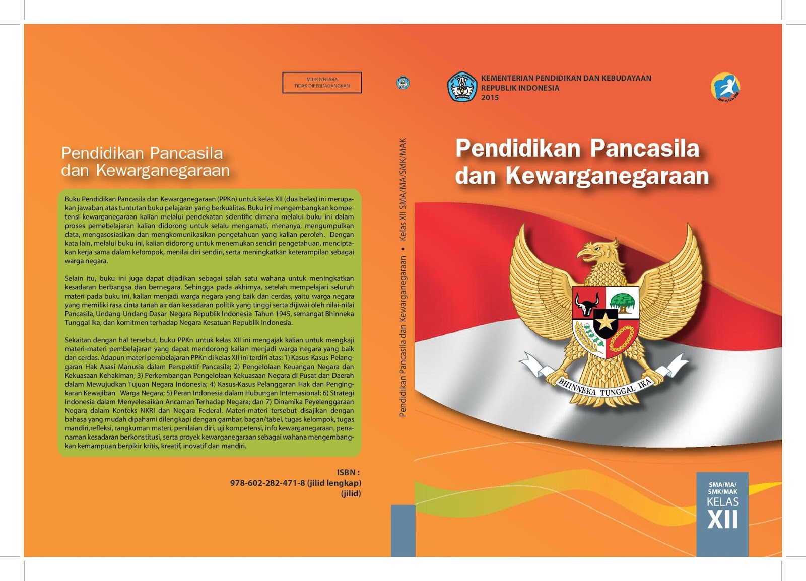 Download Buku PPKN Kelas XII Kurikulum 2013 (Buku Guru dan 