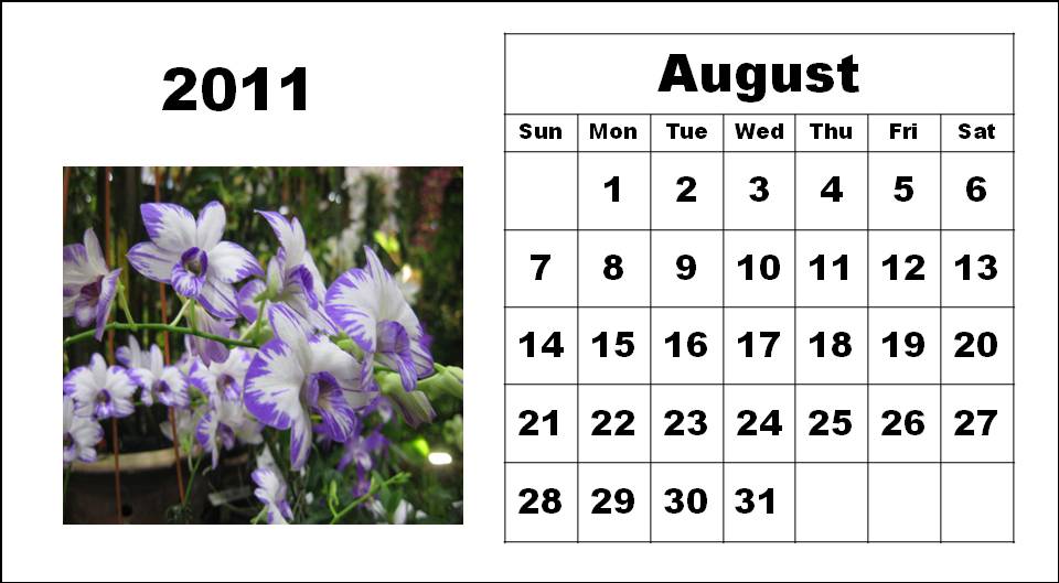august calendars 2011. august calendar 2011. diy