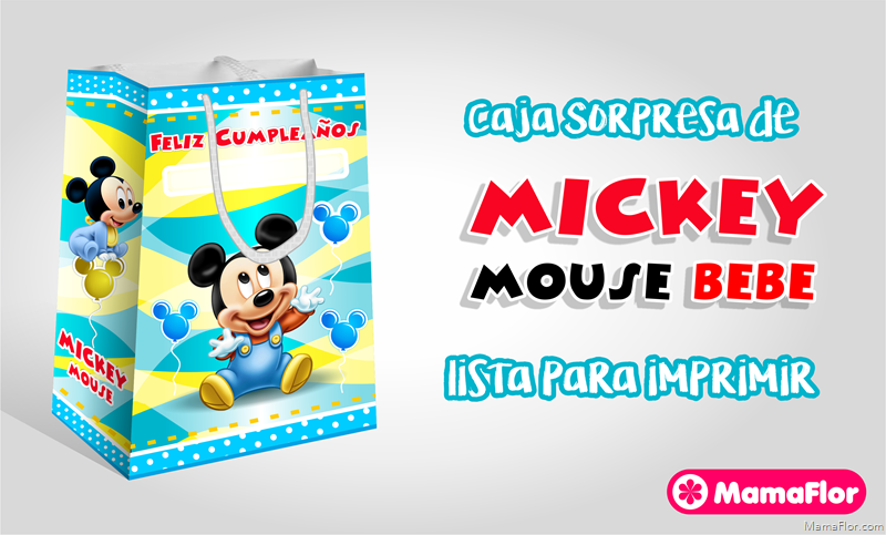 Caja Sorpresa De Mickey Mouse Bebe Para Imprimir Manualidades Mamaflor