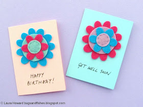 Felt Flower Notecards Tutorial - add your message