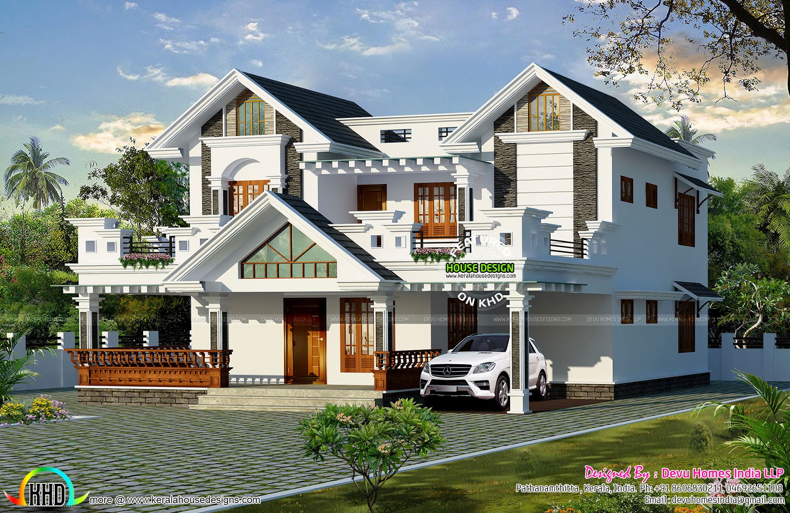  Modern  decorative home  Kerala home  design  and floor  plans 