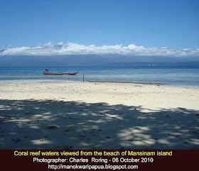 The beach of Mansinam island in Manokwari