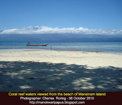The beach of Mansinam island in Manokwari