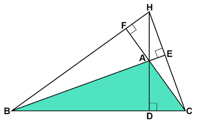 鈍角三角形の3本の垂線