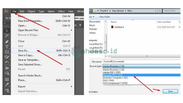 Cara Menyimpan File Vector dengan Format EPS